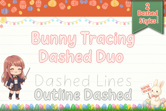Bunny Tracing Dashed Duo: A Playful Font for Educational Design
